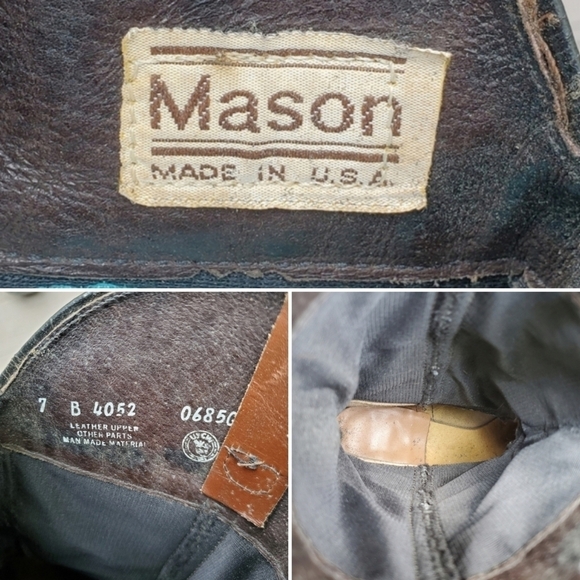 Vintage 70s Western Boho Brown Leather Distressed Grunge Cowboy Cowgirl Boots 7 - Picture 8 of 9